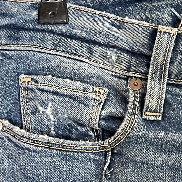 Paige Jacqueline Straight Distressed Patchwork Cropped Jeans size 27 - Picture 8 of 14